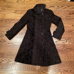 Desigual Self-Print Jacquard Buttoned Coat 38